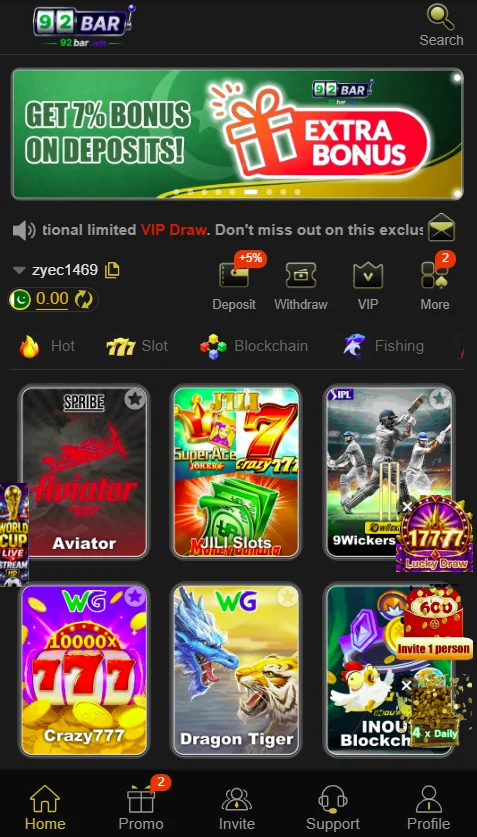 92BAR Game App