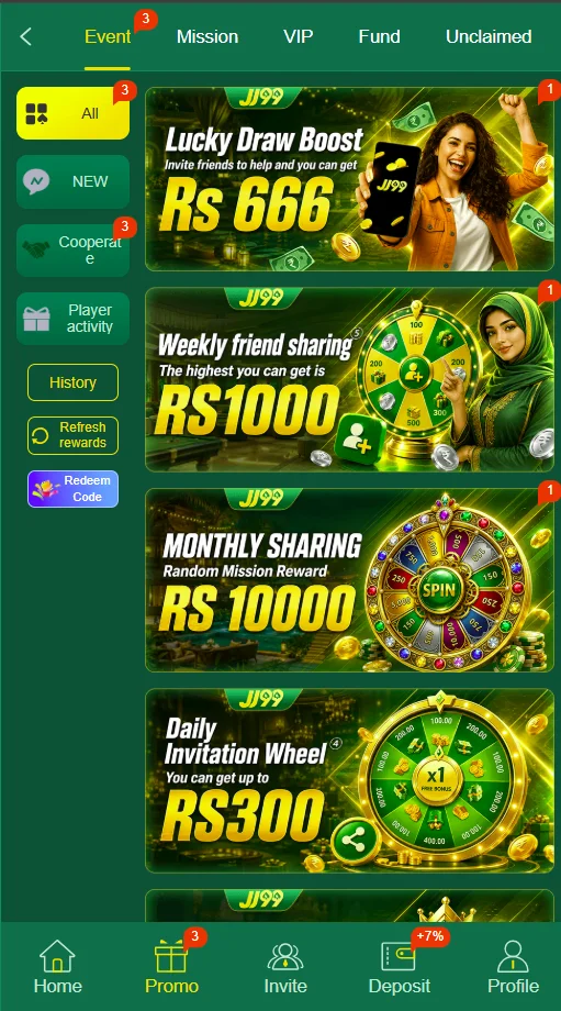 JJ99 Game promotional offer for Android users in Pakistan 2026