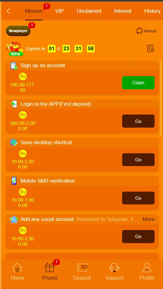 IC777 Game promotional offers for Android users